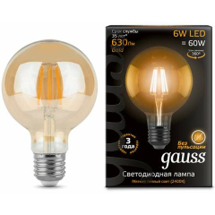 Лампа светодиодная Лампа светодиодная филаментная Black Filament 6Вт шар 2400К E27 LOFT Gauss 105802006
