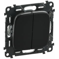 Legrand Valena ALLURE DIY Антрацит Переключатель 2-клавишный 10А 250В (752918)