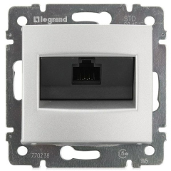 Legrand DIY Valena Алюм Розетка комп(RJ45) 1-ая 5кат.крепление винт.(без лапок) (694334)