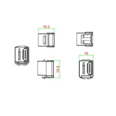 Hyperline KJ1-HDMI-AS18-WH