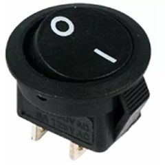 Переключатель кнопочный миниатюрный Выключатель клавишный 250В 6А (2с) ON-OFF круглый черн. Micro (RWB-105; SC-214) Rexant 36-2510