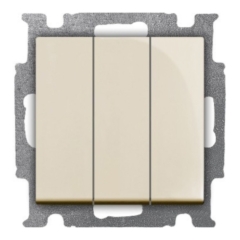Выключатели, переключатели и диммеры ABB BJB Basic 55 Беж Выключатель 3-клавишный, 16А (1012-0-2158)