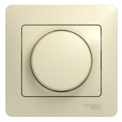 Schneider Electric Glossa Беж Светорегулятор (диммер) поворотный, 300Вт (в сборе с рамкой) (GSL000234)