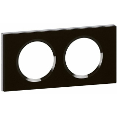 Рамки, суппорты, адаптеры и декоративные элементы для ЭУИ Legrand Celiane Черное стекло Рамка 2-ая (069302)
