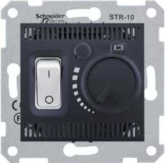 Schneider Electric SE Sedna Графит Регулятор теплого пола 10А с датчиком (SE SDN6000370)