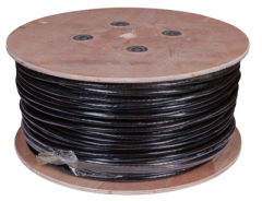 Кабель витая пара U/UTP, CAT 5е, PE, 25PR, 24AWG, OUTDOOR, SOLID, черный, 305м, РФ REXANT (01-1122-R)