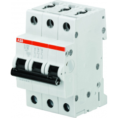 Аппараты защиты от сверхтоков и токов утечки (автоматические выключатели, УЗО, диффавтоматы) ABB S203 Автоматический выключатель 3P 10А (B) 6kA (2CDS253001R0105)