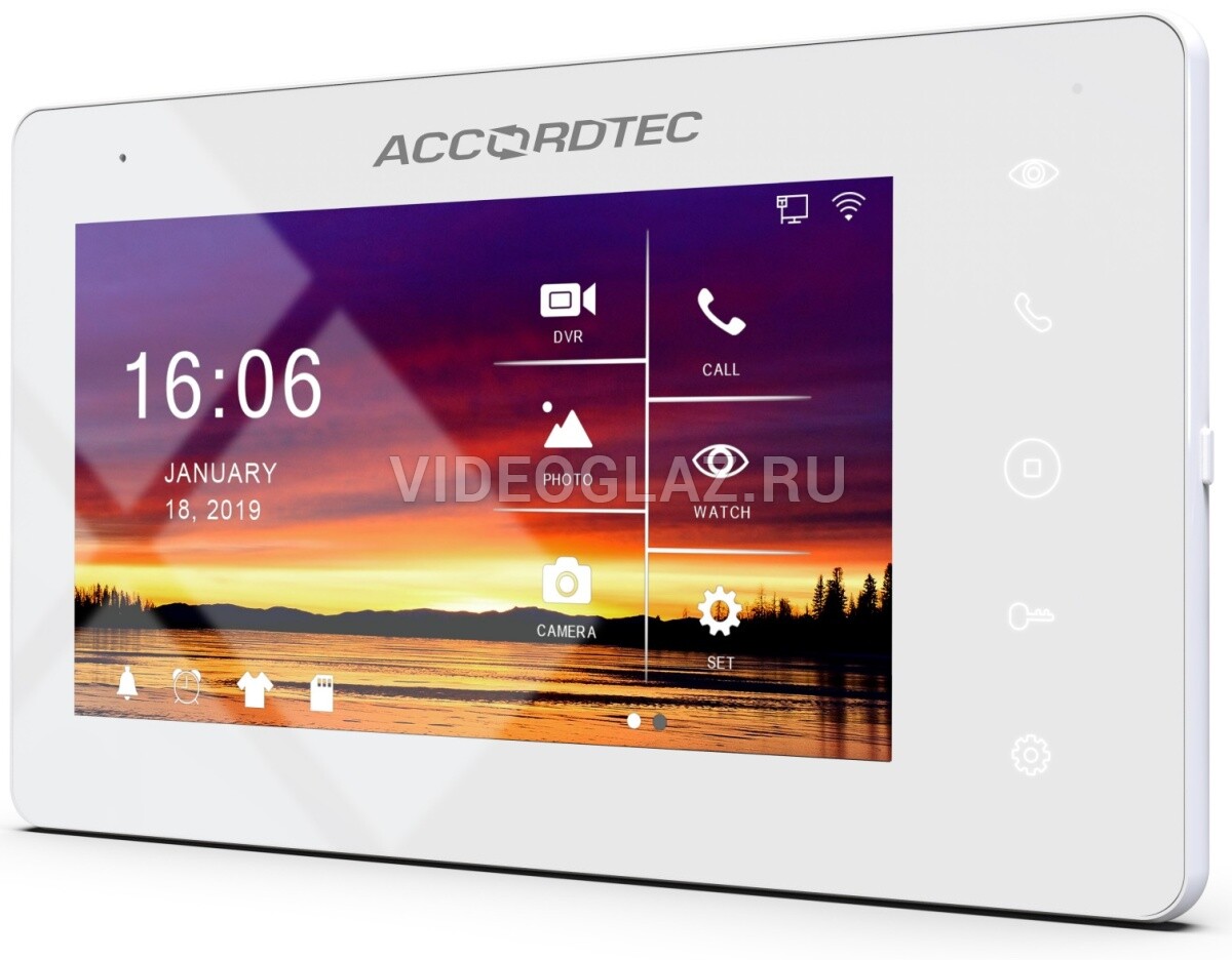 Купить AccordTec AT-VD720W WH Монитор домофона цветной с функцией «свободные  руки» - ВИДЕОГЛАЗ Москва