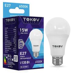 Лампа светодиодная Лампа светодиодная 15Вт А60 6500К Е27 176-264В TOKOV ELECTRIC TKE-A60-E27-15-6.5K