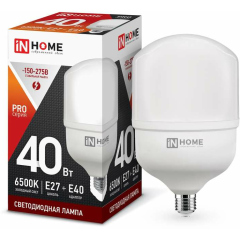 Лампа светодиодная Лампа светодиодная LED-HP-PRO 40Вт 230В 6500К E27 3600лм с адаптером IN HOME 4690612031101