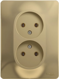 Schneider Electric Glossa Титан Розетка 2-я без заземления (в сборе с рамкой) (GSL000420)