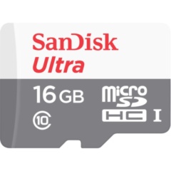 Карты памяти SanDisk 16Gb microSDHC Ultra Class 10 с адаптером