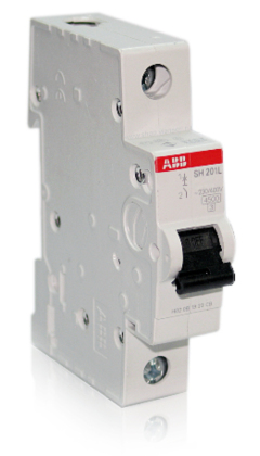 Аппараты защиты от сверхтоков и токов утечки (автоматические выключатели, УЗО, диффавтоматы) ABB SH201L Автоматический выключатель 1P 6А (C) 4,5kA (2CDS241001R0064)