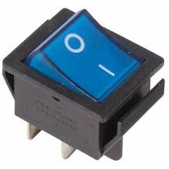 Переключатель кнопочный миниатюрный Выключатель клавишный 250В 16А (4с) ON-OFF син. с подсветкой (RWB-502 SC-767 IRS-201-1) Rexant 36-2331