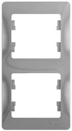 Schneider Electric Glossa Алюминий Рамка 2-я, вертикальная (GSL000306)