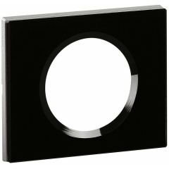 Рамки, суппорты, адаптеры и декоративные элементы для ЭУИ Legrand Celiane Черное стекло Рамка 1ая (069301)