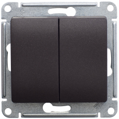 Schneider Electric Glossa Шоколад Мех Переключатель 2-клавишный, сх.6, 10АХ (GSL000865)