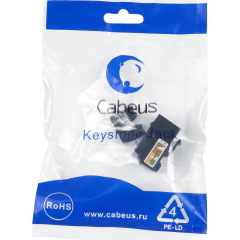 Cabeus KJ-RJ45-Cat.6-90-BK