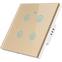 Умные выключатели и кнопки Умный выключатель ROXIMO сенсорный, четырехкнопочный, золотой SWSEN01-4G