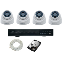 Готовые комплекты видеонаблюдения IPTRONIC Комплект IP дом/дача Dome Kit 4