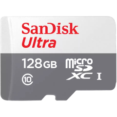 Карты памяти SanDisk SDSQUNR-128G-GN3MN Ultra Class 10, UHS-I, R 100МБ/с, адаптер на SD