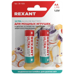 REXANT Ультра алкалиновая батарейка AA/LR6 1,5 V 2800 mAh (30-1025)