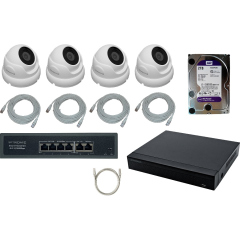 Готовые комплекты видеонаблюдения IPTRONIC IP Dome Квартира 2Tb Kit 4-1