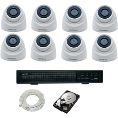 Готовые комплекты видеонаблюдения IPTRONIC Комплект IP дом/дача Dome Kit 8