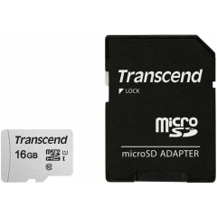Transcend TS16GUSD300S-A microSDHC UHS-I U1, переходник SD