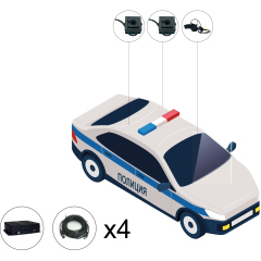 Комплекты видеонаблюдения для транспорта ПП 969 IPTRONIC Комплект видеонаблюдения для автомобилей полиции под ПП №969 (онлайн HDD+SD)