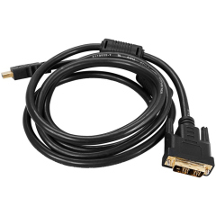 Шнур REXANT HDMI - DVI-D с фильтрами, длина 2 метра (GOLD) (PE пакет) (17-6304)
