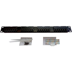 Ripo Патч-панель 19", 1U, 24 порта, Cat.5e (Класс D), 100МГц, RJ45/8P8C, 110, T568A/B