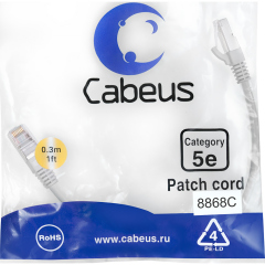 Патч-корды медные Cabeus PC-FTP-RJ45-Cat.5e-0.3m-LSZH