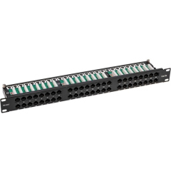 Панель коммутационная высокой плотности с кабельными органайзерами 19", 1U, 48 портов, UTP, RJ-45, CAT 5e REXANT PRO (02-0033)