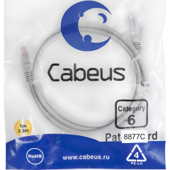 Патч-корды медные Cabeus PC-UTP-RJ45-Cat.6-1m-LSZH