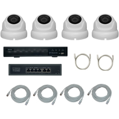 Готовые комплекты видеонаблюдения IPTRONIC Комплект IP дача/коттедж Dome Kit 4
