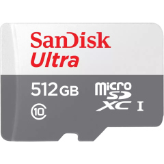 Карты памяти SanDisk SDSQUNR-512G-GN3MN Ultra microSDXC C10 U1 UHS-I 100MB/S, без адаптера
