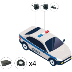 Комплекты видеонаблюдения для транспорта ПП 969 IPTRONIC Комплект видеонаблюдения для автомобилей полиции под ПП №969 (офлайн SD)