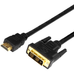 Соединительные кабели Шнур REXANT HDMI - DVI-D с фильтрами, длина 2 метра (GOLD) (PE пакет) (17-6304)