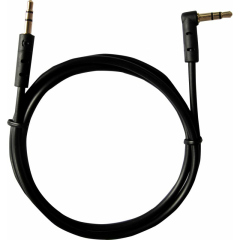Аудио кабель 3,5 мм штекер-штекер угловой 1М черный REXANT (18-1120)