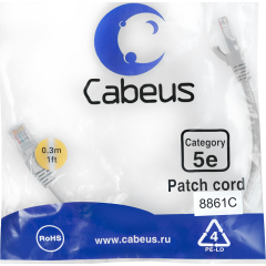 Cabeus PC-UTP-RJ45-Cat.5e-0.3m-LSZH