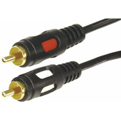 Соединительные кабели REXANT 2 RCA - 2 RCA, длина 10 метров, черный (17-0148)