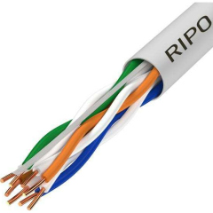 Кабели Ethernet UTP 4 CAT5E 24AWG Cu Ripo Premium, 2x305м.,Fluke test (КСВПВ -5е 4*2*0.51)