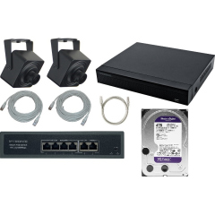 Готовые комплекты видеонаблюдения IPTRONIC IP Mini Квартира 4Tb Kit 2-1