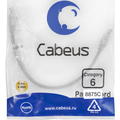 Патч-корды медные Cabeus PC-UTP-RJ45-Cat.6-0.3m-LSZH