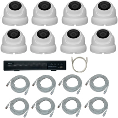 Готовые комплекты видеонаблюдения IPTRONIC Комплект IP дача/коттедж Dome Kit 8-POE