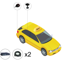 Комплекты видеонаблюдения для транспорта ПП 969 Комплект Такси (контроль внимания и усталости водителя) офлайн SD