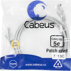 Патч-корды медные Cabeus PC-UTP-RJ45-Cat.5e-2m