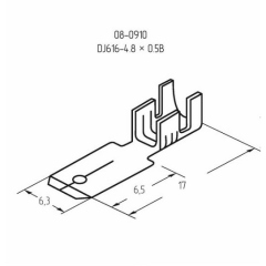 REXANT Клемма плоская штекер 4.8 мм 0,5-1.5 мм² (РП-п 1.5-(4.8)) (08-0910)