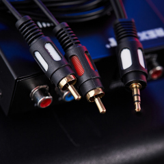 Шнур 17-4232 Стерео 3,5 мм - 2 RCA, длина 1,5 метра (GOLD) REXANT